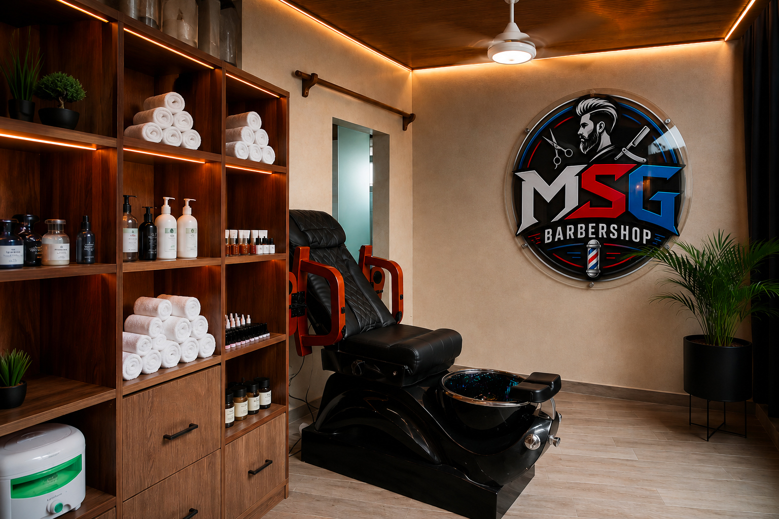 Pédicure fauteuil massant — soin coiffure Petite Côte Sénégal